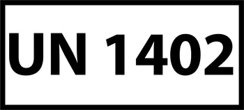 Nalepka ADR z numerem UN 1402 (FOLIA) 12x6cm (rolka po 250 sztuk nalepek)