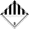 Nalepka ADR nr 9 (klasa 9) Różne materiały i przedmioty niebezpieczne (FOLIA) 10x10cm (rolka po 250 sztuk nalepek)